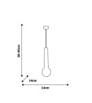 Lampy wiszące żarówki - Milagro Lampa wisząca AURIS BLACK 1xE14 MLP4835 - product 3