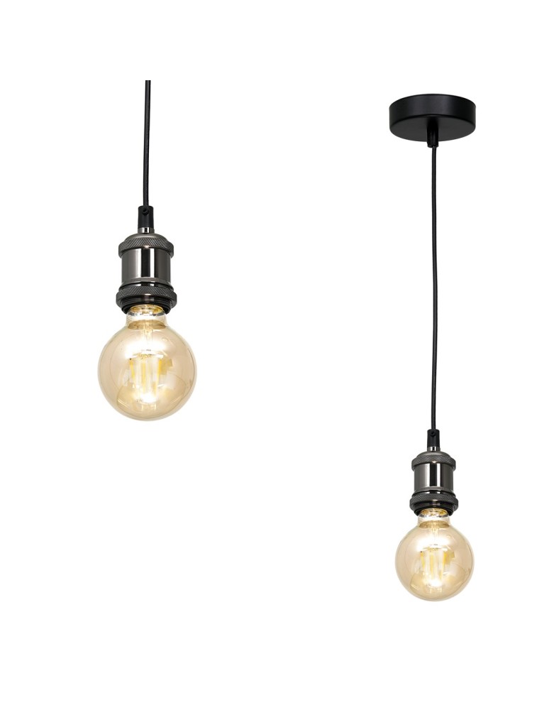 Milagro Lampa wisząca EDISON Czarny 1xE27 MLP6515 Milagro Lampa wisząca EDISON Czarny 1xE27 MLP6515