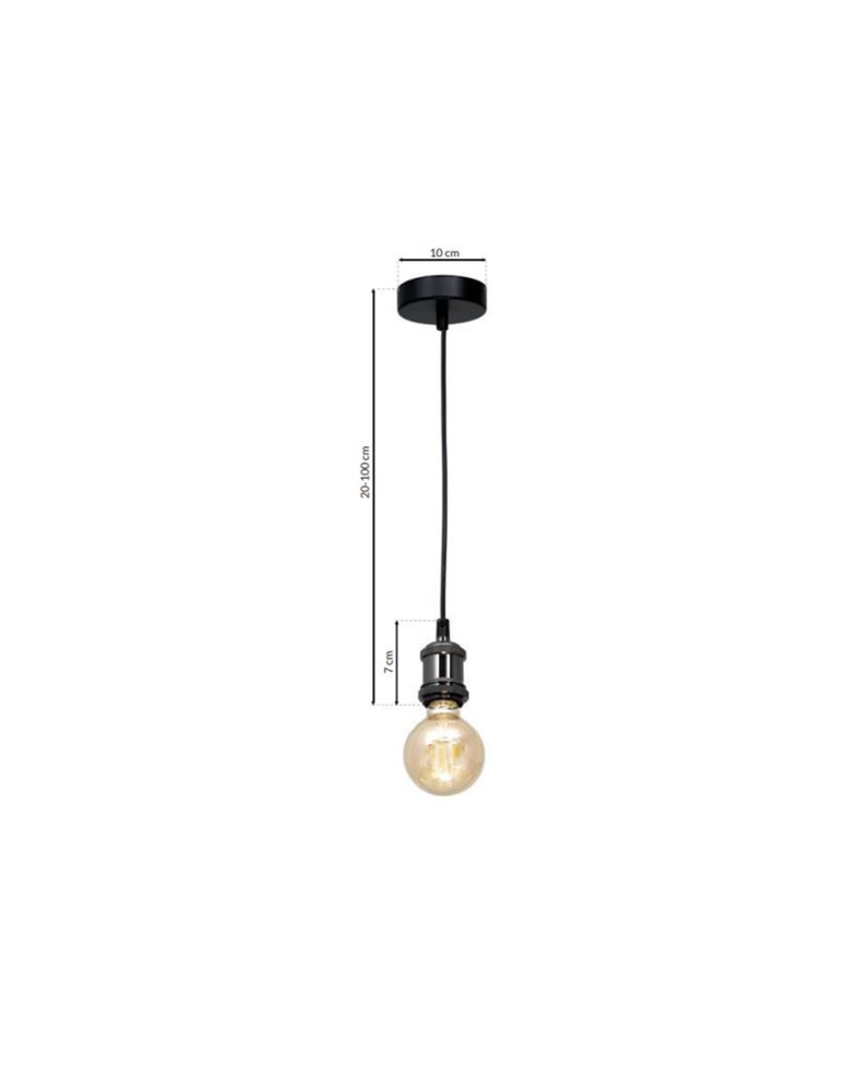 Milagro Lampa wisząca EDISON Czarny 1xE27 MLP6515 Milagro Lampa wisząca EDISON Czarny 1xE27 MLP6515