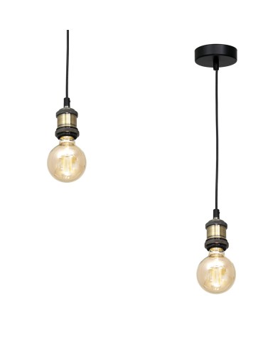 Milagro Lampa wisząca EDISON Czarny/MOSIĄDZ 1xE27 MLP6516