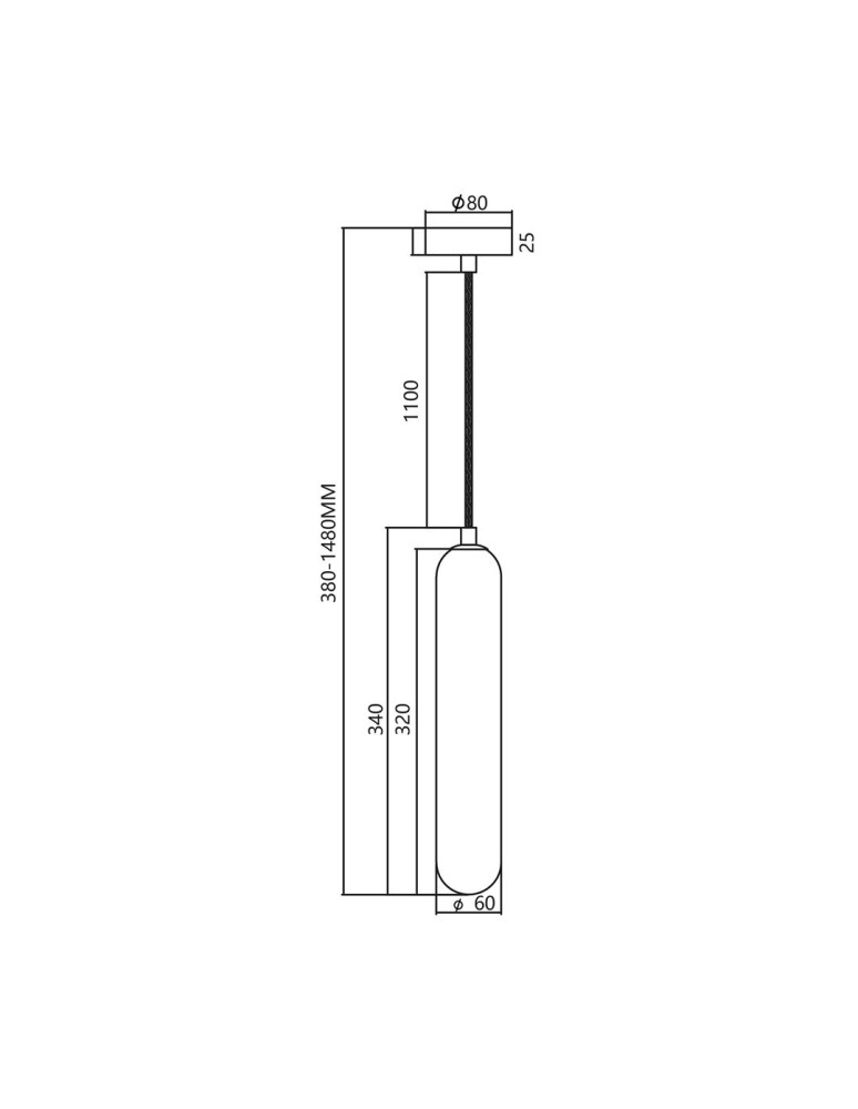 Milagro Lampa wisząca PAX BLACK 1xG9 ML0337 Milagro Lampa wisząca PAX BLACK 1xG9 ML0337