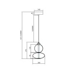 Milagro Lampa wisząca DAPHNE AMBER 12W ML0345 Milagro Lampa wisząca DAPHNE AMBER 12W ML0345