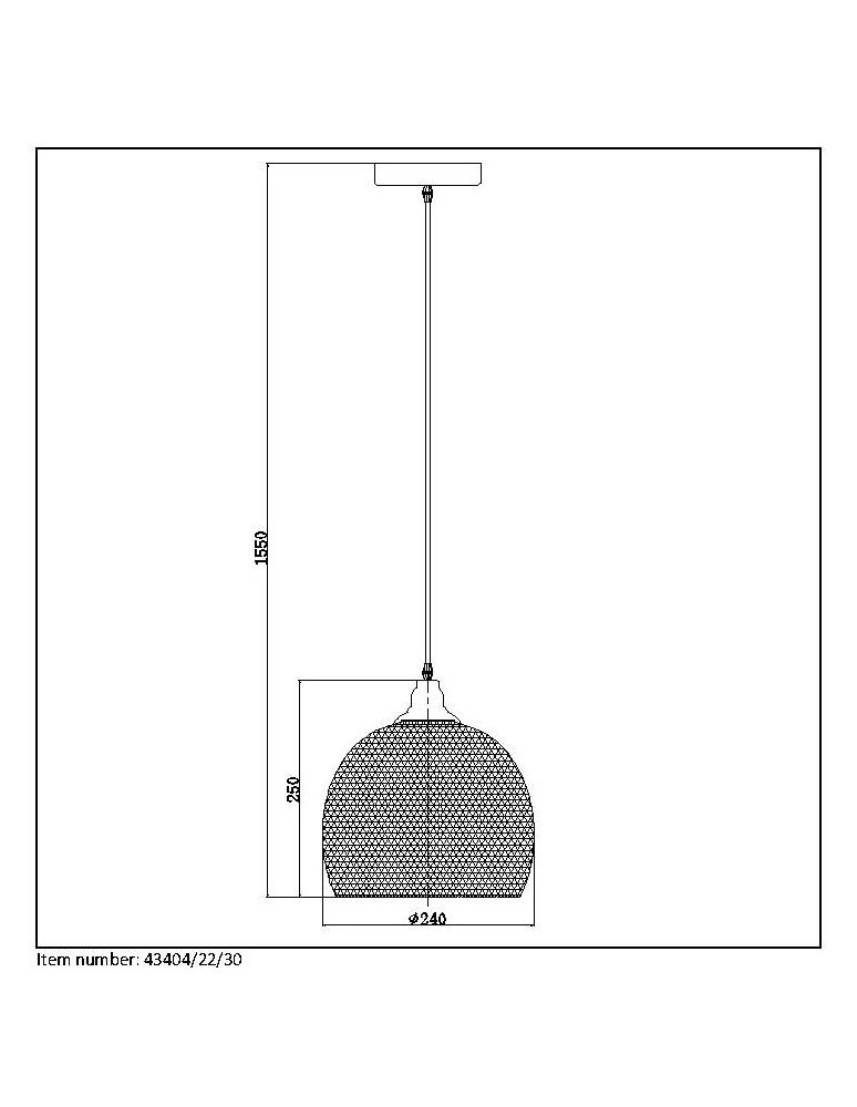 Lucide MESH Wisząca E27 22cm H 20cm 43404/22/30