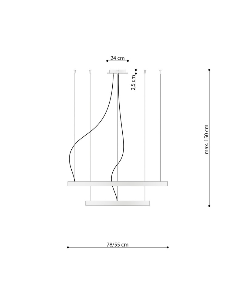 Thoro Żyrandol RIO 2 55/78 biały LED 4000K TH.178 Thoro Żyrandol RIO 2 55/78 biały LED 4000K TH.178