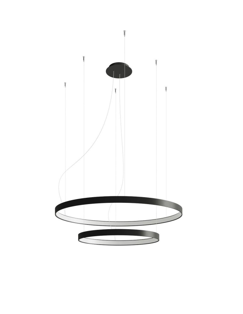 Thoro Żyrandol RIO 2 55/78 czarny LED 4000K TH.212