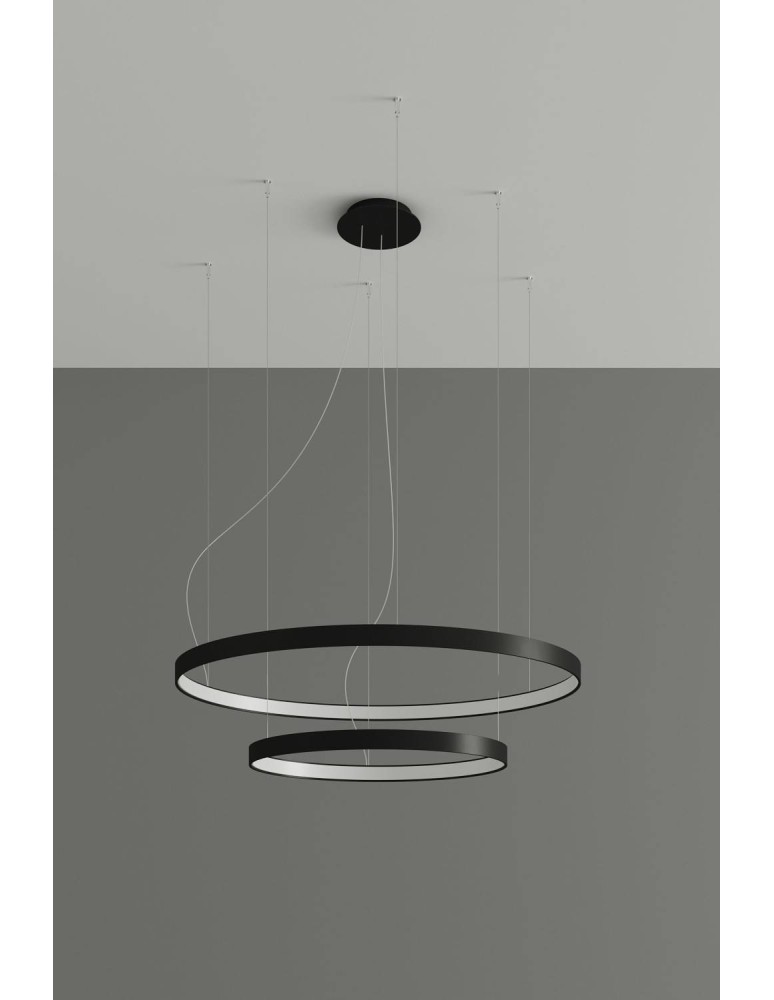 Thoro Żyrandol RIO 2 55/78 czarny LED 4000K TH.212