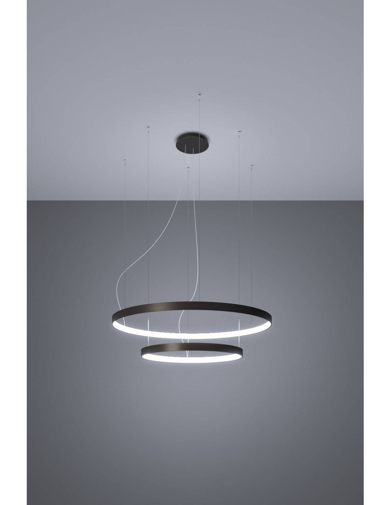 Thoro Żyrandol RIO 2 55/78 czarny LED 4000K TH.212