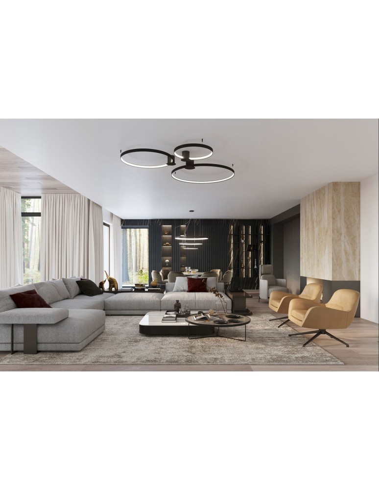 Thoro Żyrandol RIO 2 55/78 czarny LED 4000K TH.212