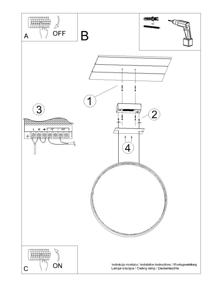 Thoro Lampa wisząca RIO 110 złota LED 3000K TH.179