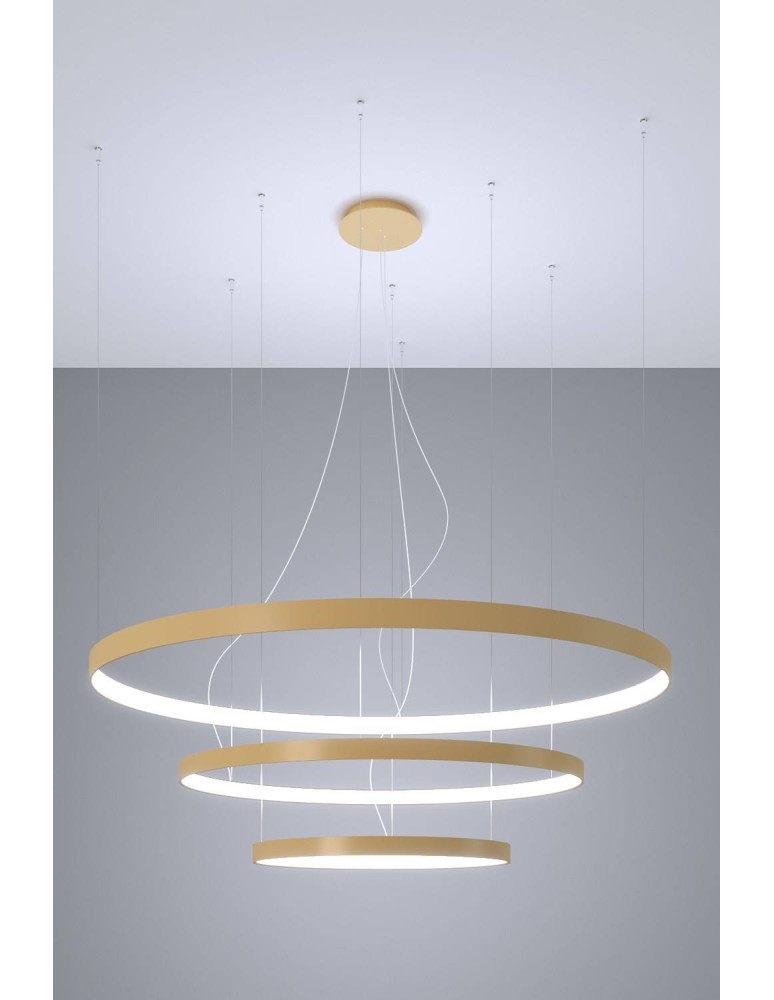 Thoro Żyrandol RIO 3 55/78/110 złoty LED 4000K TH.269