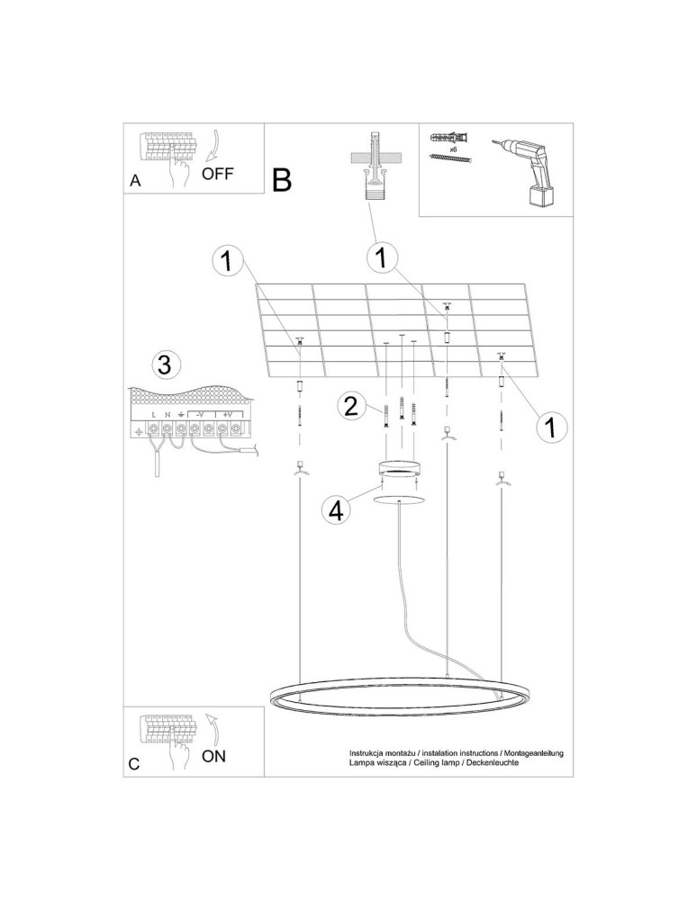 Thoro Żyrandol RISA 120 czarny LED 3000K TH.276 Thoro Żyrandol RISA 120 czarny LED 3000K TH.276