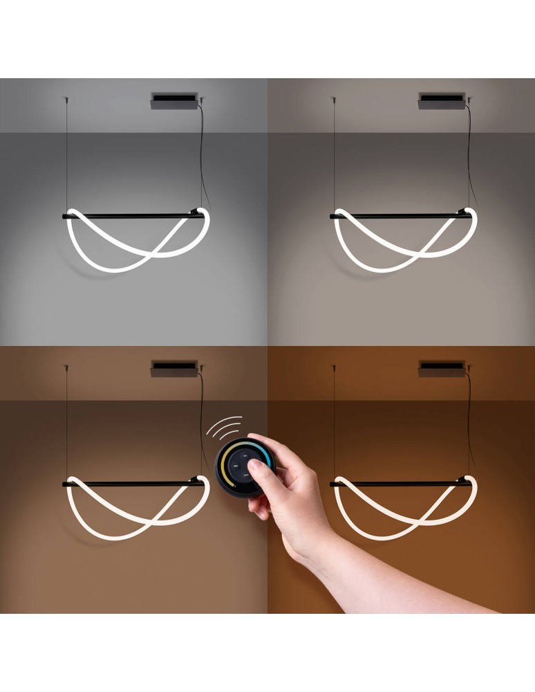 Thoro Lampa wisząca GALAKSE 84 czarna LED 2700-6500K TH.279 Thoro Lampa wisząca GALAKSE 84 czarna LED 2700-6500K TH.279