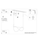 Thoro Lampa wisząca GALAKSE 84 czarna LED 2700-6500K TH.279 Thoro Lampa wisząca GALAKSE 84 czarna LED 2700-6500K TH.279