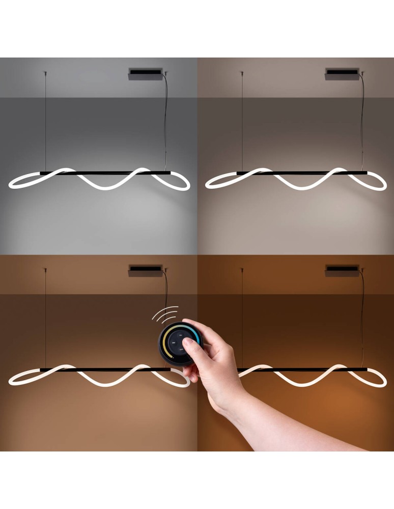 Thoro Lampa wisząca GALAKSE 148 czarna LED 2700-6500K TH.280