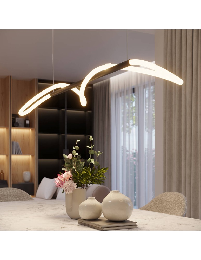Thoro Lampa wisząca GALAKSE 148 czarna LED 2700-6500K TH.280