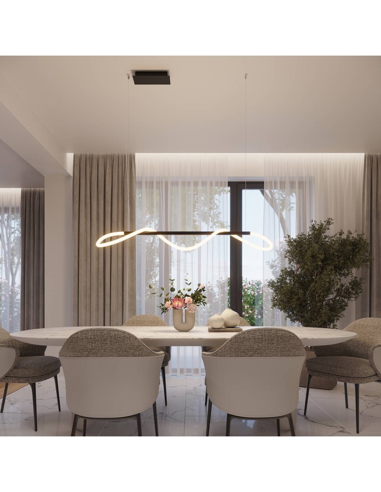 Thoro Lampa wisząca GALAKSE 148 czarna LED 2700-6500K TH.280