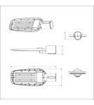 Lampy zewnętrzne latarnie - ITALUX Nona Uliczna Czarny IP65 1xLED 50W Neutralna biel FD-83526-50W - product 3