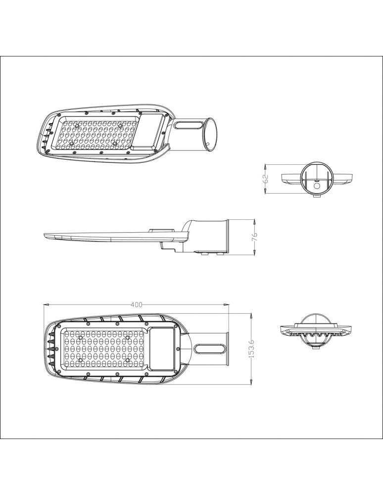 Lampy zewnętrzne latarnie - ITALUX Nona Uliczna Czarny IP65 1xLED 50W Neutralna biel FD-83526-50W - product kolory-swiatla.pl 3