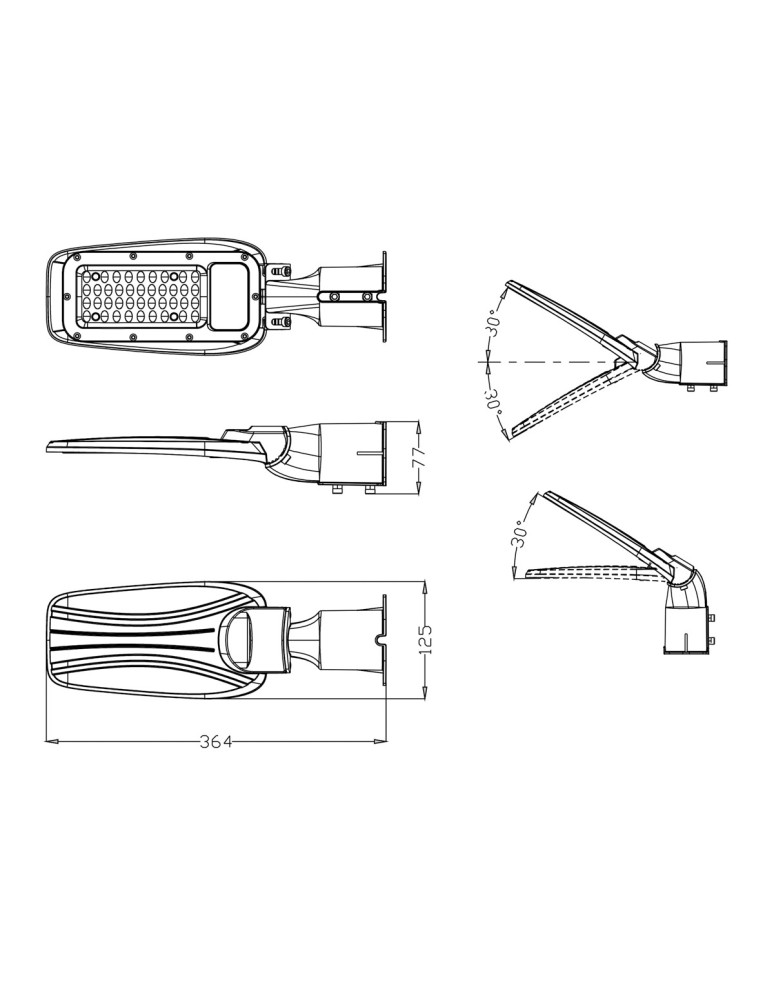 ITALUX Marlo Uliczna Czarny IP65 1xLED 50W Neutralna biel FD-73452-50W