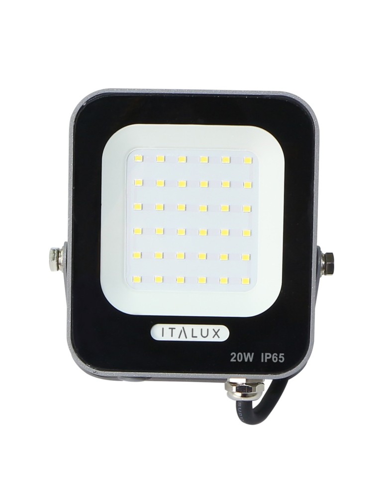 Naświetlacze zewnętrzne / halopaki - ITALUX Korta Naświetlacz Szary IP65 1xLED 20W Neutralna biel FD-27253-20W - product kolory-swiatla.pl 3