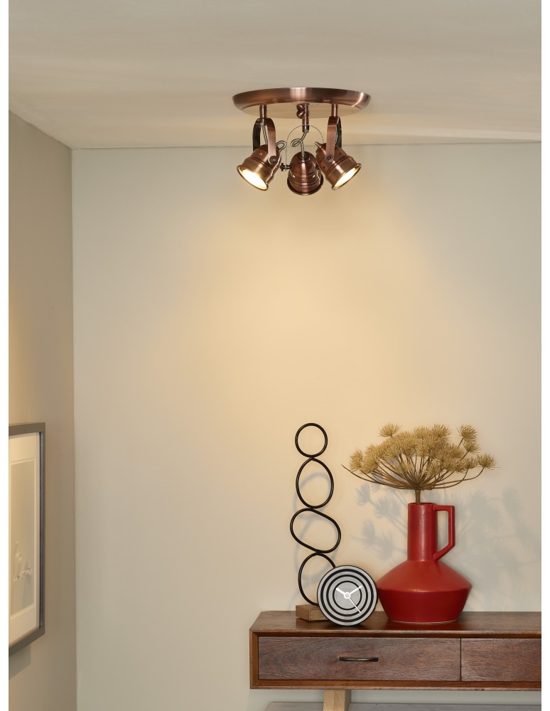 Lampy sufitowe reflektory - Lucide CIGAL Spot LED 3xGU10/5W 350LM 77974/15/17 - produkt kolory-swiatla.pl 4