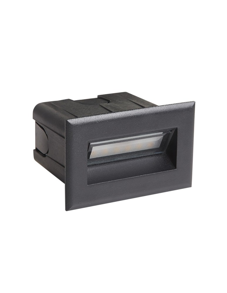 Oprawy do wbudowania w ściane - Italux Erba 3K Zewnętrzna Wpuszczana Czarny piaskowany IP65 1xLED 3W 3000K ONFL-0332-3K - product kolory-swiatla.pl 2