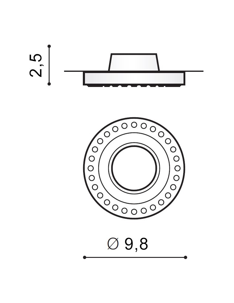 Lampy podtynkowe dekoracyjne - Azzardo SIMON ROUND WHITE 1xGU10 Wpuszczana Biały AZ1473 - product kolory-swiatla.pl 2