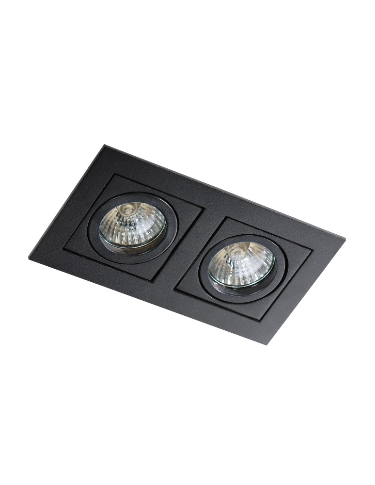 Lampy podtynkowe kwadratowe - Azzardo PACO 2 BLACK 2xGU10 Wpuszczana Czarny AZ0800 - produkt kolory-swiatla.pl 1