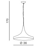 Lampy wiszące - Azzardo CHINK WHITE/GOLD 1xE27 Wisząca Biały/Złoty AZ1342 - produkt 5