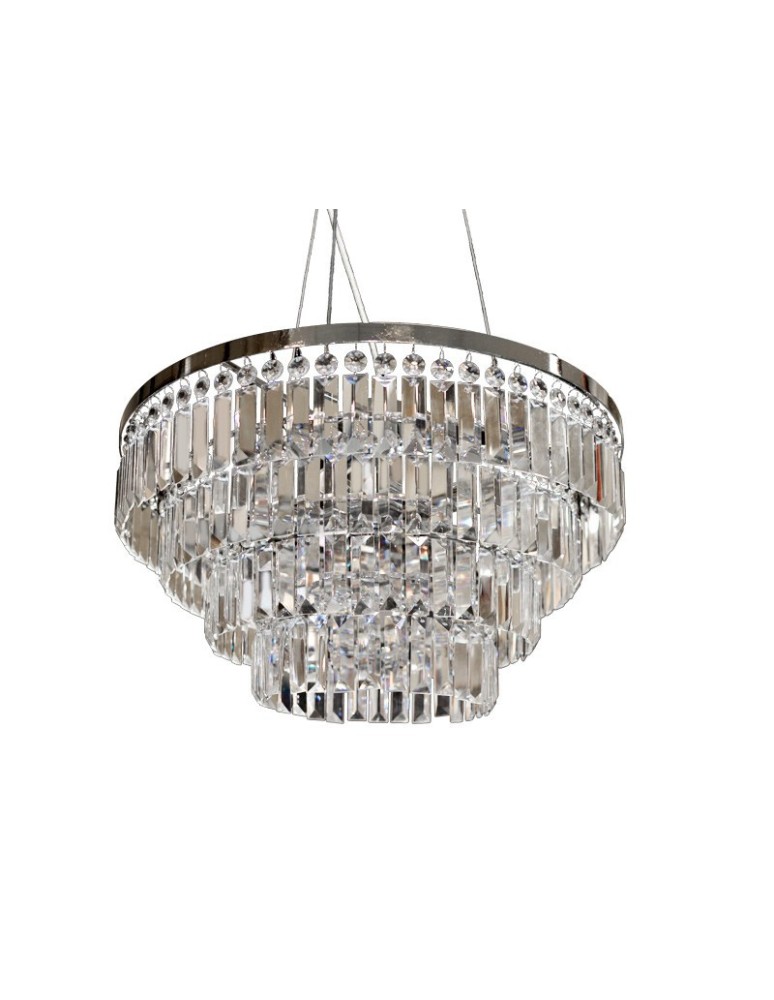 Lampy sufitowe z kryształami - Azzardo SALERNO PENDANT/TOP 5xE14 2w1 Sufitowa lub Wisząca Przeźroczysty/Chrom AZ2107 - produkt kolory-swiatla.pl 1