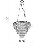 Lampy sufitowe z kryształami - Azzardo SALERNO PENDANT/TOP 5xE14 2w1 Sufitowa lub Wisząca Przeźroczysty/Chrom AZ2107 - product 2