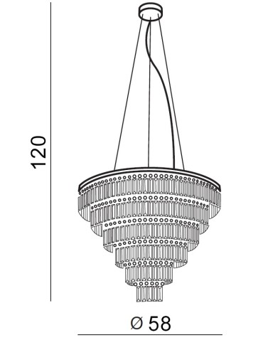 Azzardo SALERNO PENDANT/TOP 5xE14 2w1 Sufitowa lub Wisząca Przeźroczysty/Chrom AZ2107 - produkt 2