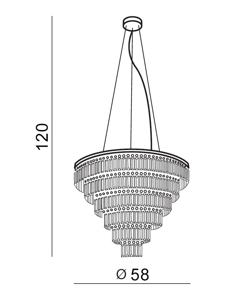 Lampy sufitowe z kryształami - Azzardo SALERNO PENDANT/TOP 5xE14 2w1 Sufitowa lub Wisząca Przeźroczysty/Chrom AZ2107 - product kolory-swiatla.pl 2