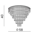 Lampy sufitowe z kryształami - Azzardo SALERNO PENDANT/TOP 5xE14 2w1 Sufitowa lub Wisząca Przeźroczysty/Chrom AZ2107 - product 3
