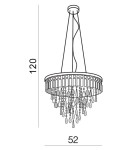 Lampy sufitowe z kryształami - Azzardo KALABRIA PENDANT/TOP 6xG9 2w1 Sufitowa lub Wisząca Przeźroczysty AZ2108 - product 4