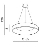 Lampy wiszące ze sterowaniem - Azzardo SOVANA PENDANT 55 CCT WHITE 1xLED Wisząca Biały AZ2727 - produkt 2