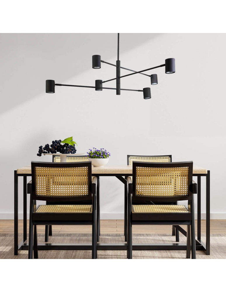 Light Prestige Snow 6 wiszący czarny LP-731/6P BK 6xGU10