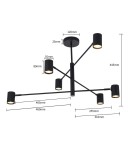 Lampy wiszące nowoczesne - Light Prestige Snow 6 wiszący czarny LP-731/6P BK 6xGU10 - product 7