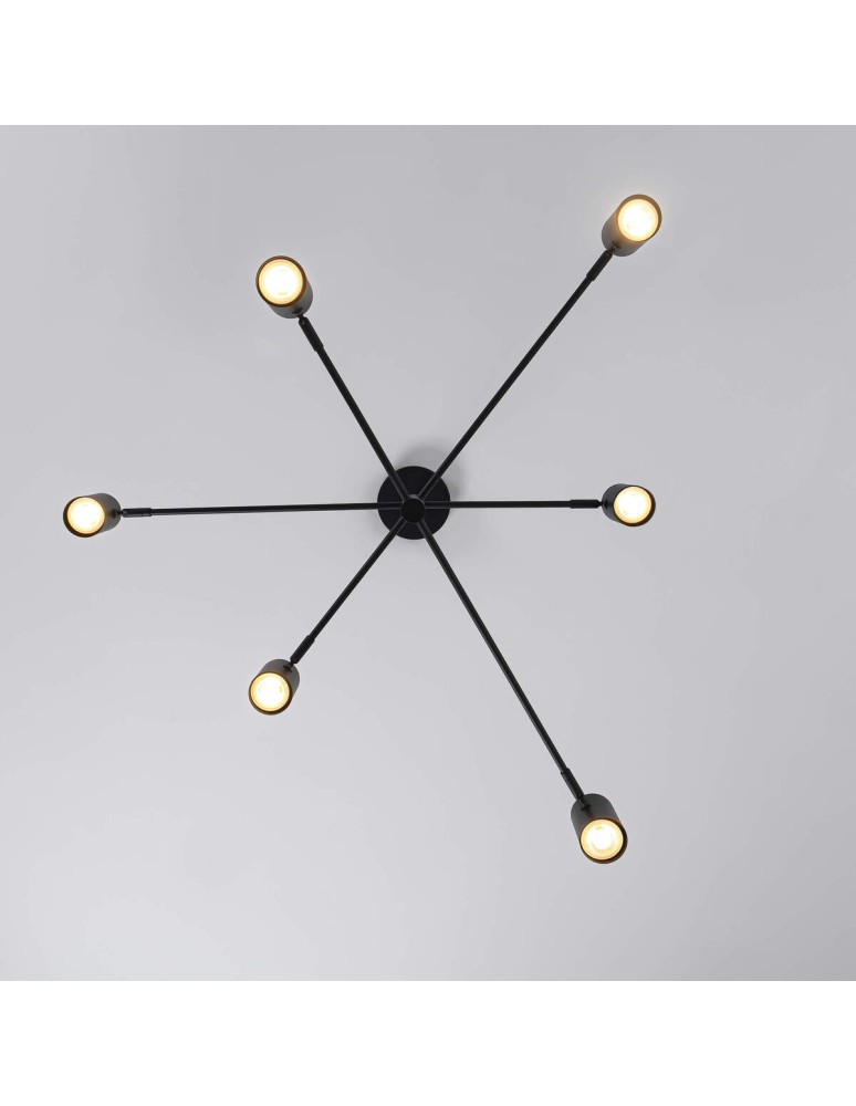 Light Prestige Snow 6 wiszący czarny LP-731/6P BK 6xGU10