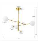Lampy wiszące kule - Light Prestige Dorado 6 wisząca G9 złoty LP-002/6P - produkt 6