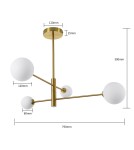 Lampy wiszące kule - Light Prestige Dorado 4 wisząca G9 złoty LP-002/4P - produkt 5