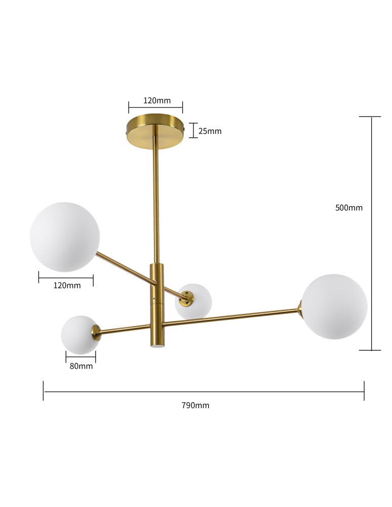 Light Prestige Dorado 4 wisząca G9 złoty LP-002/4P