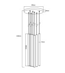 Light Prestige Lungo 7 złota lampa wisząca LP-894/7P GD 7xG9 złoty Light Prestige Lungo 7 złota lampa wisząca LP-894/7P GD 7xG9 złoty