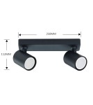 Lampy sufitowe reflektory - Light Prestige Snow 2 spot czarny GU10 czarny LP-731/2W BK - produkt 9