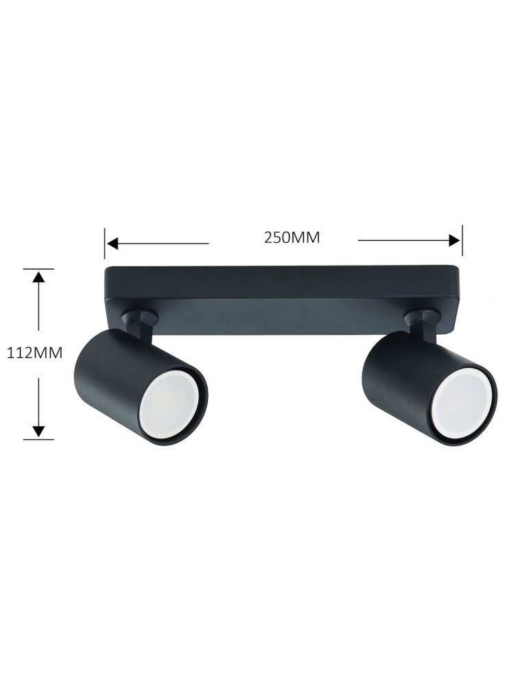 Light Prestige Snow 2 spot czarny GU10 czarny LP-731/2W BK