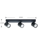 Lampy sufitowe reflektory - Light Prestige Snow 3 spot czarny GU10 czarny LP-731/3W BK - produkt 9