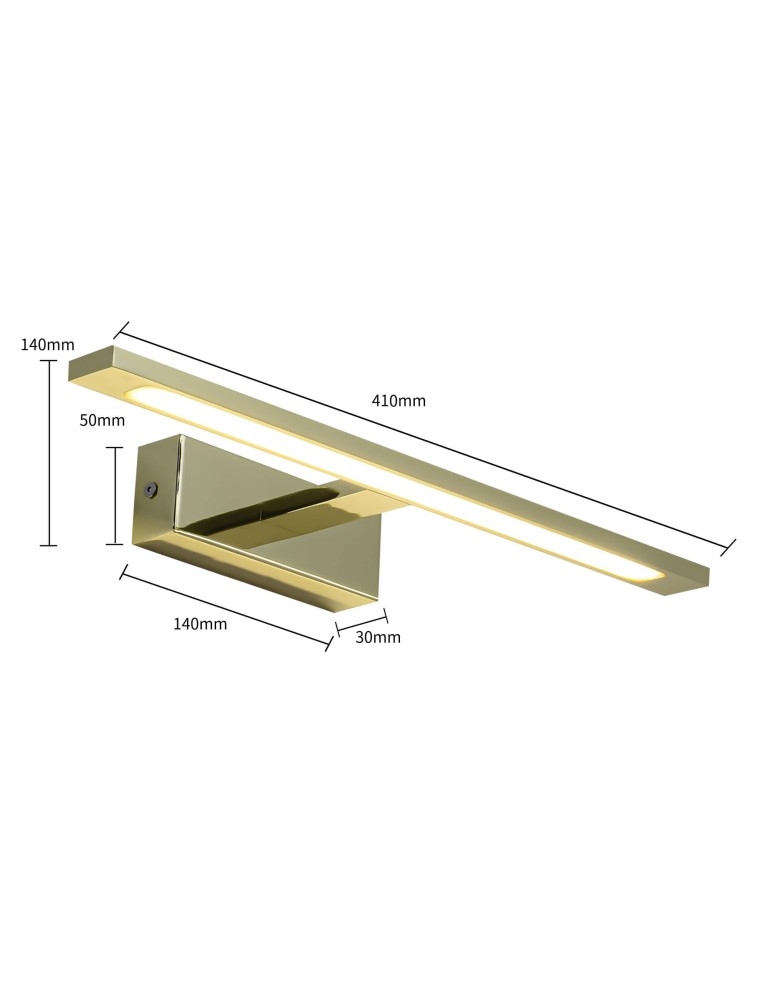 Light Prestige Isla kinkiet złoty średni z IP44 3000K LED złoty GS-LWB-12W/3 GOLD