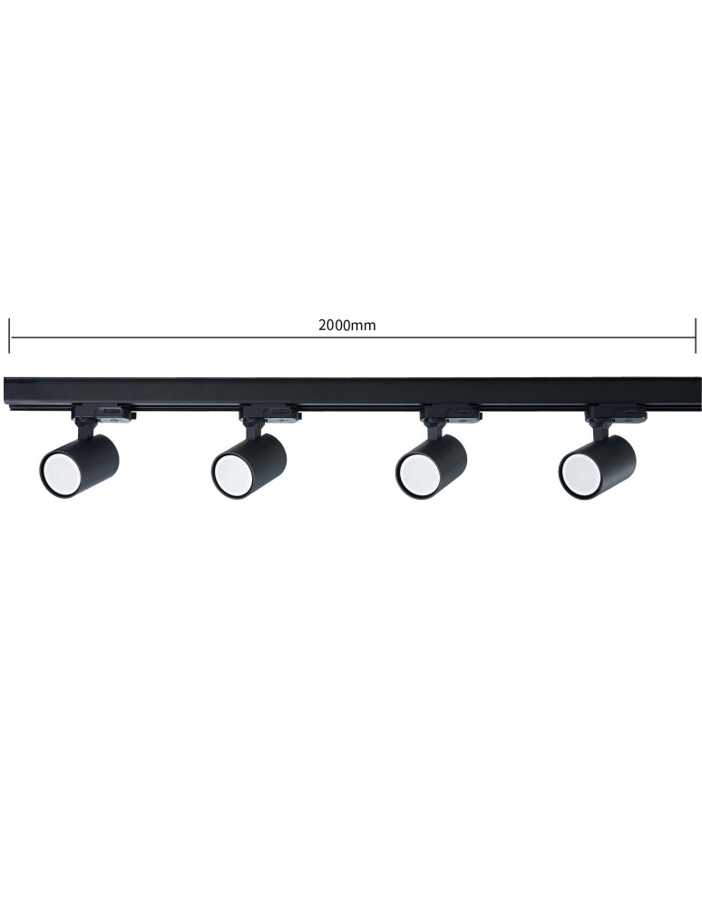 Light Prestige Szynoprzewód 3F 2m czarny czarny LP-571/2M-3F BK