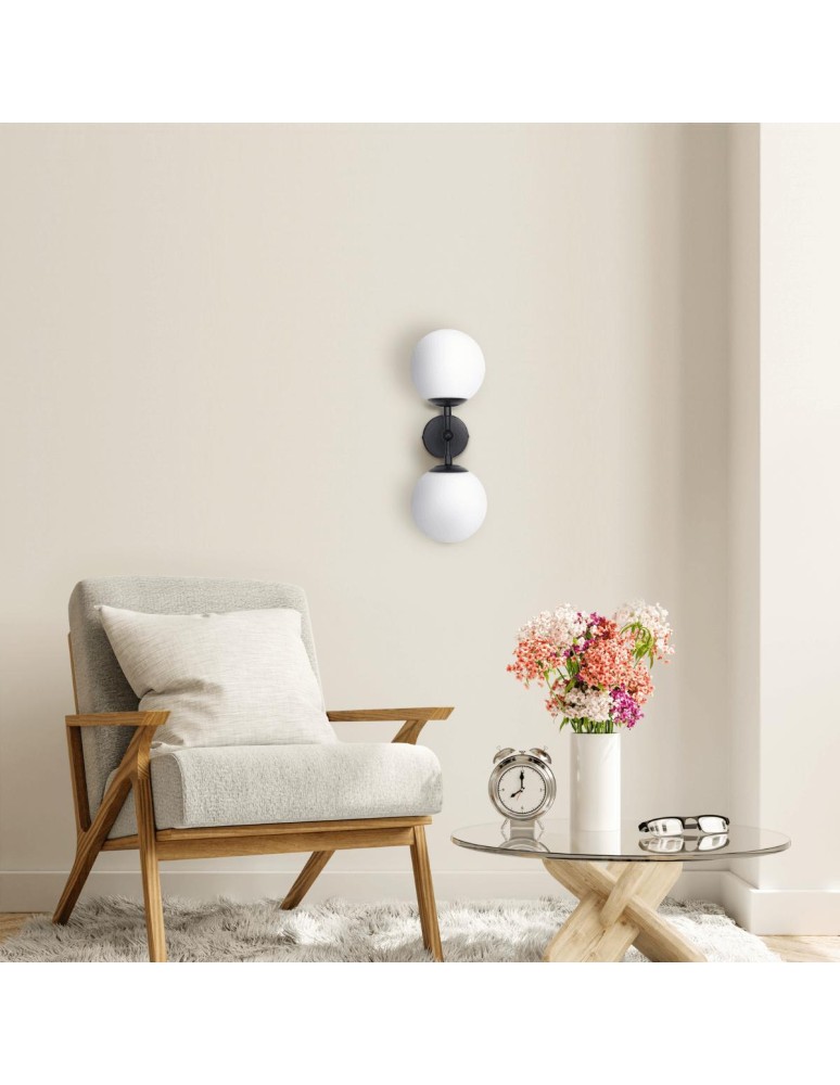 Kinkiety - Light Prestige Dorado kinkiet 2 czarny 2xE14 czarny/ biały - product kolory-swiatla.pl 4