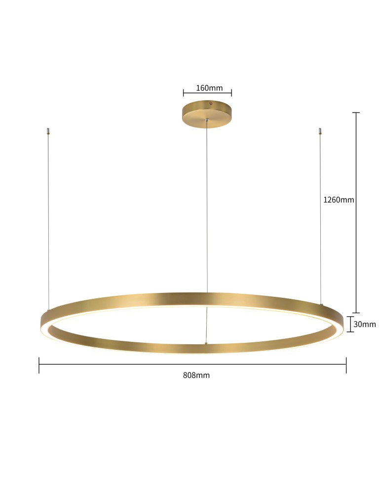 Light Prestige Midway lampa wisząca duża złota LP-033/1P L GD 1xLED Złoty